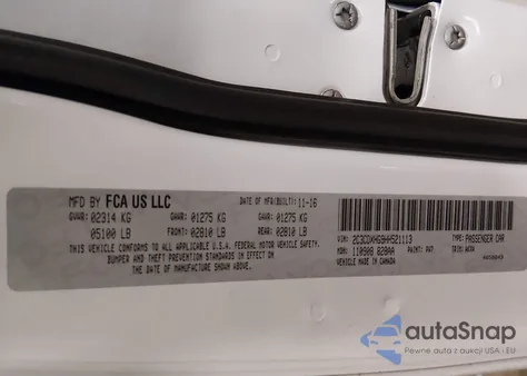 2017 Dodge Charger Sxt Rwd z USA, uszkodzony, nr VIN 2C3CDXHG9HH521113